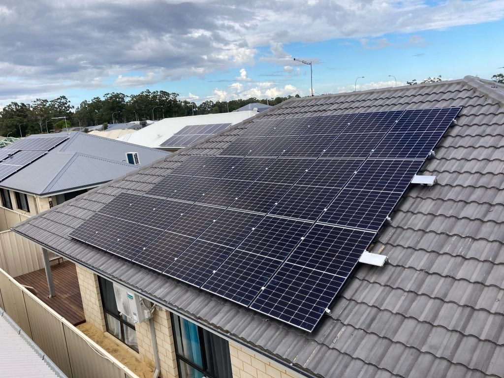 Solar Panels On Grey Roof