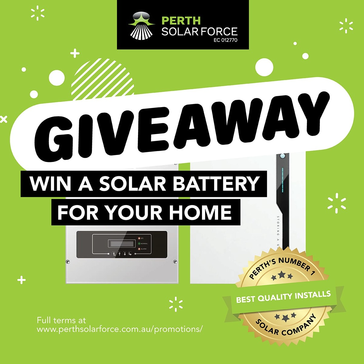 Perth Solar Force Battery Giveaway
