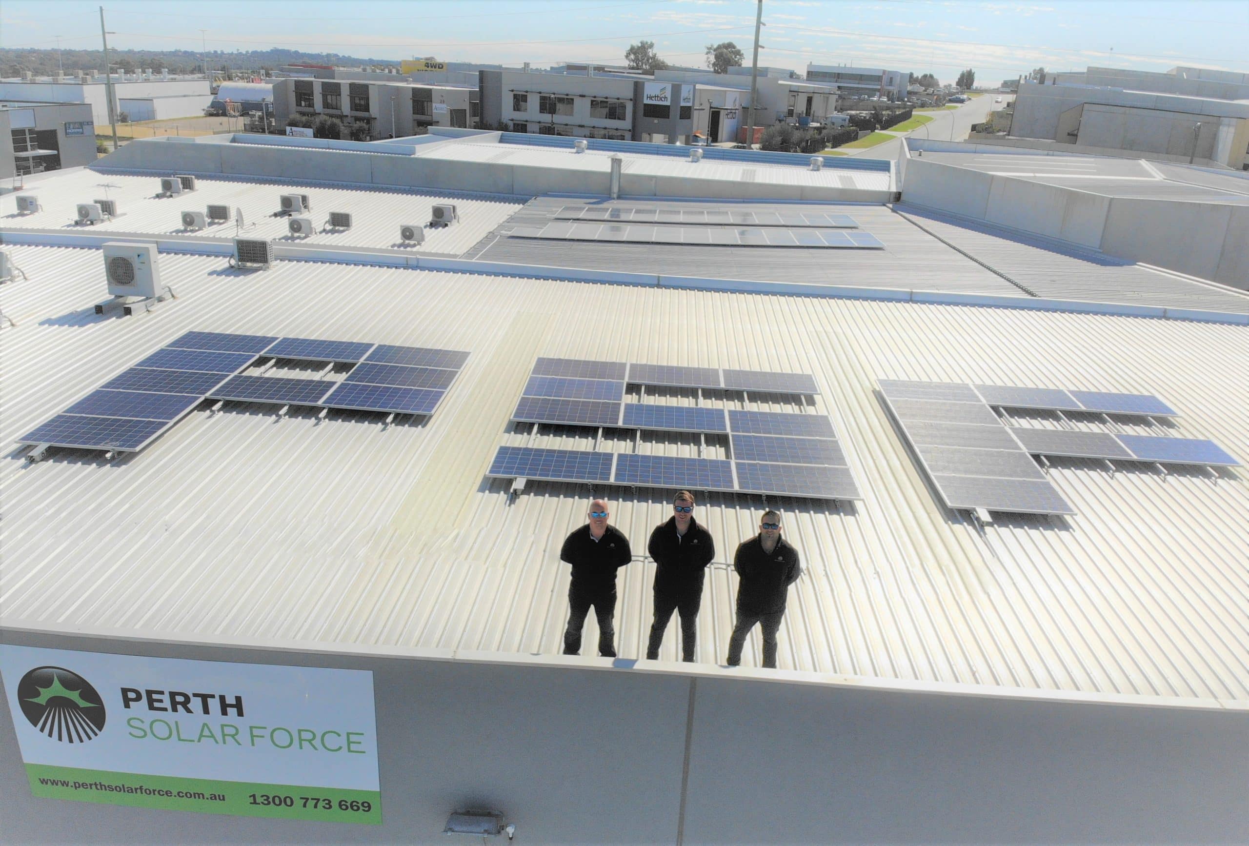 Perth Solar Force Directors On The Roof Of The PSF Building
